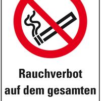 Verbots-Kombischild Rauchen verboten-Werksgel&auml;nde,ASR/ISO,Kunststoff,200x300mm