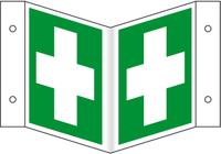 Rettungs-Nasenschild Erste Hilfe, ASR/ISO, Kunststoff, 200x200mm