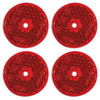 K.57 Warn-Reflektor, mit Schraubloch, rot, Kunststoff, &Oslash; 61mm, 4 St&uuml;ck/VE